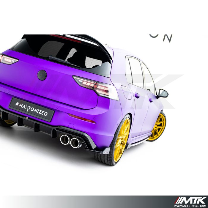 Lames latérales arrière Maxton V6 + Flaps  Volkswagen Golf R Mk8 Phase 1 2020-2024